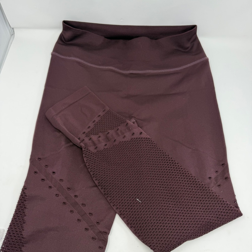 Victoria‎ Sport Womens XL Seamless Laser Cut Leggings Dark Plum High Rise Tights